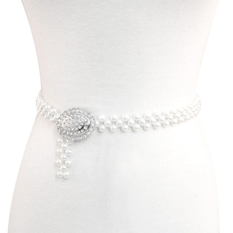 OVAL BUCKLET PEARL BELT