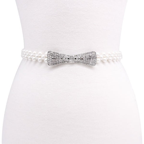 ELASTIC PEARL FASHION BELT