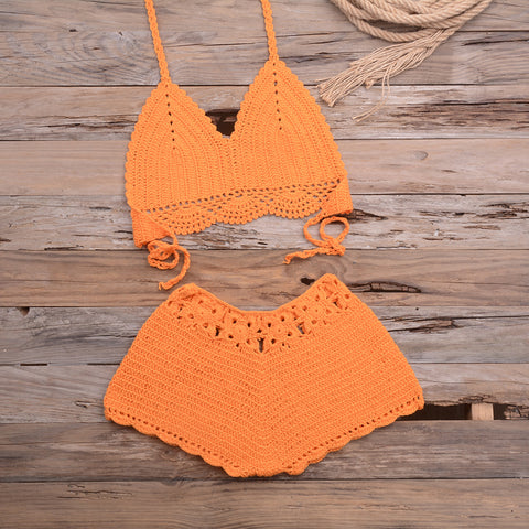 Crocheting Woven Lace Swimsuit