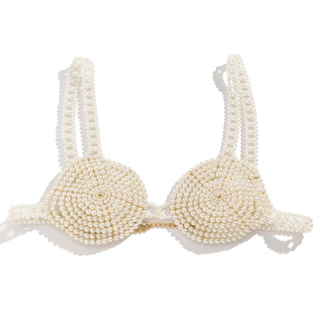 Lady Beaded Pearl Bra