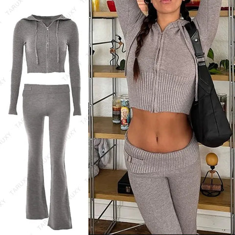 Hip fitted Knitted sweater set