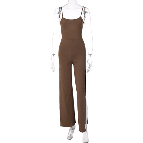 Split Suspender Jumpsuit