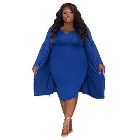 Plus Size Tube Top Dress Two Piece Set