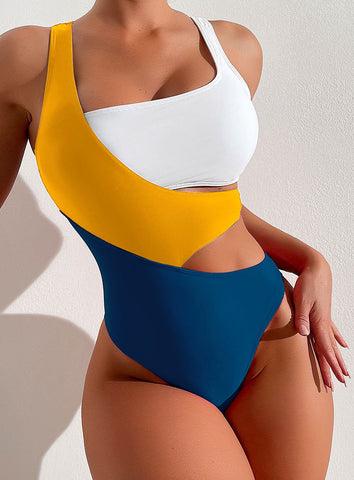 Multicolor Mixed Colors Swimsuit