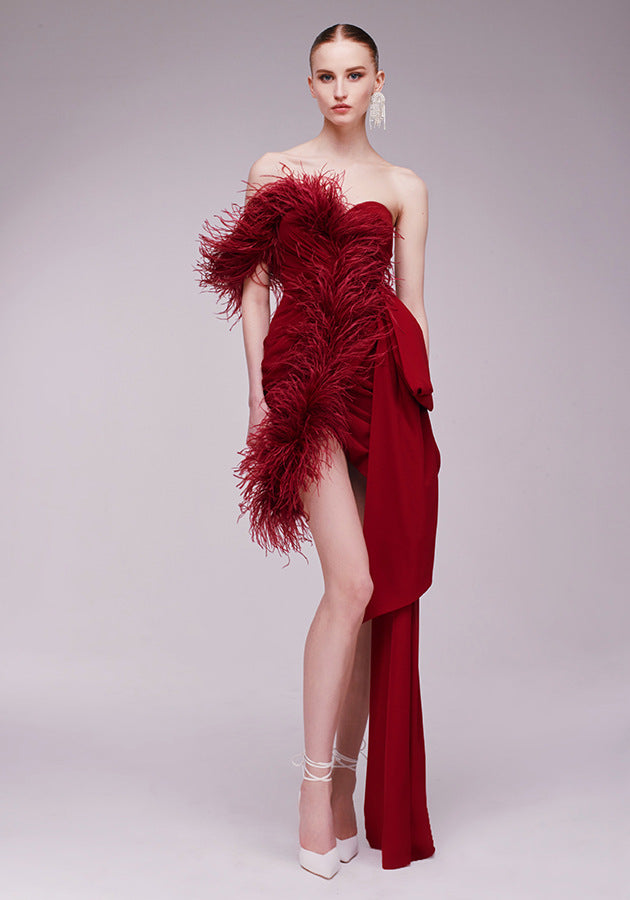 Feathered Retro One Shoulder