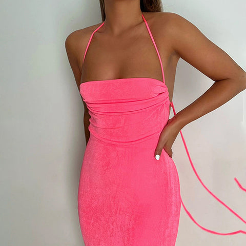 Slay Back Spaghetti Strap Slim Dress