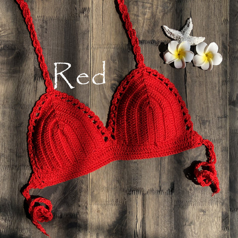 Hand Crocheting Knitting Bikini Wrapped Chest Swimsuit