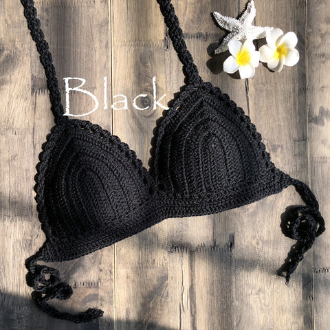 Hand Crocheting Knitting Bikini Wrapped Chest Swimsuit