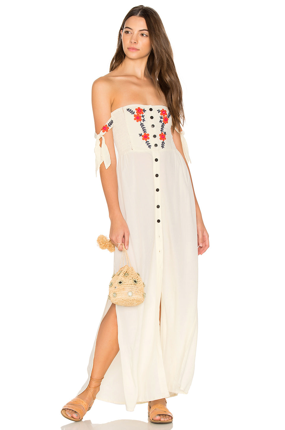 Bohemian Embroidered hanging shoulder Dress