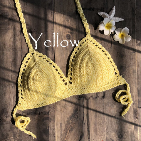 Hand Crocheting Knitting Bikini Wrapped Chest Swimsuit