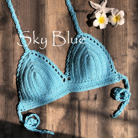 Hand Crocheting Knitting Bikini Wrapped Chest Swimsuit