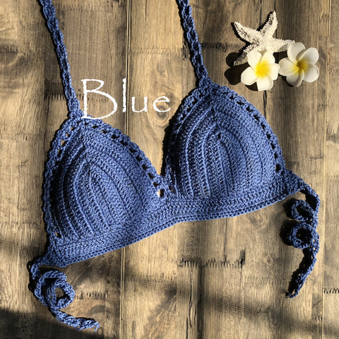 Hand Crocheting Knitting Bikini Wrapped Chest Swimsuit