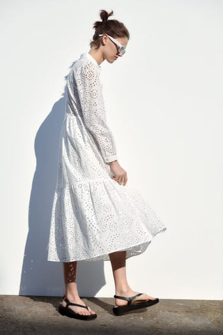 Venting Embroidered Dress