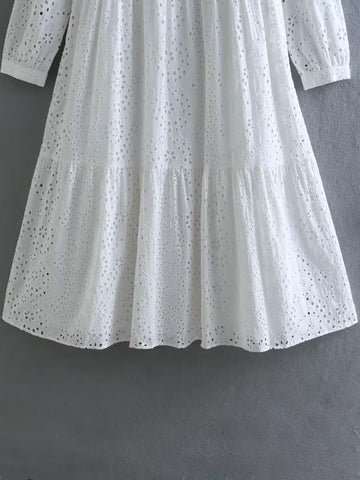 Venting Embroidered Dress