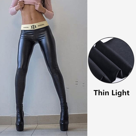 High Waist Belt Faux Leather Pants