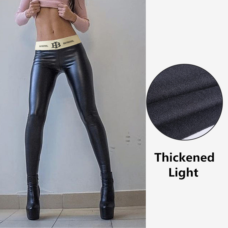 High Waist Belt Faux Leather Pants