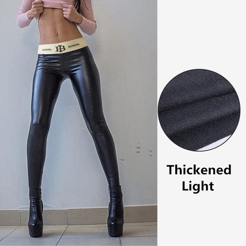 High Waist Belt Faux Leather Pants