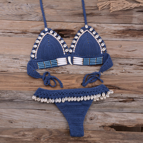 Handmade Shell Woven Swimsuit