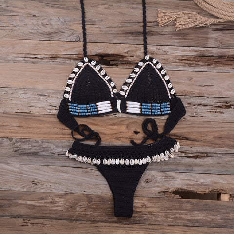 Handmade Shell Woven Swimsuit