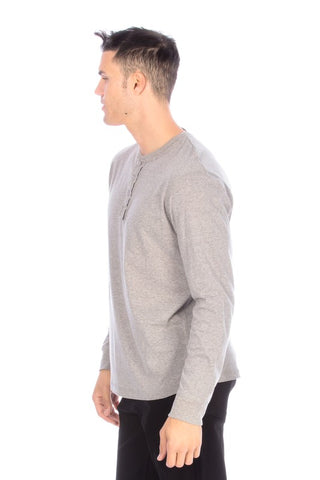 LONG SLEEVE HENLEY LIGHT GREY