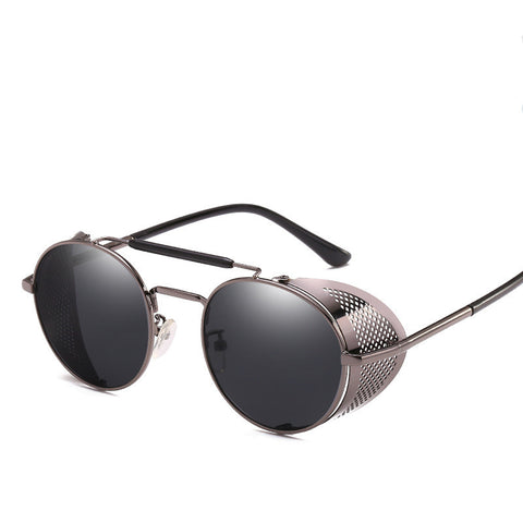 Steampunk Windshield Round Retro Color Film Reflective Sunglasses