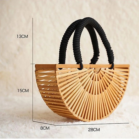 Vintage Bamboo Woven Handbag