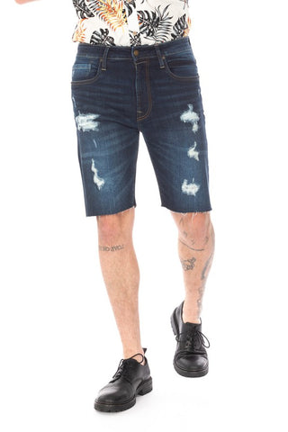 DISTRESSED DENIM SHORTS