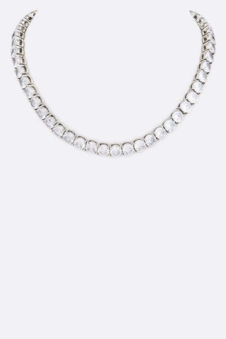 16 Cubic Zirconia Collar Necklace