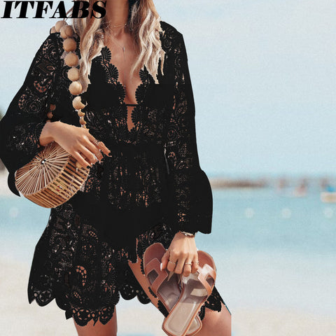 Lace Loose V-neck Dress