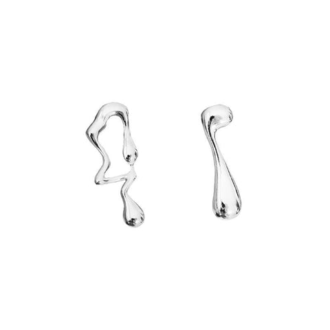 Asymmetrical Metal Drop Earrings