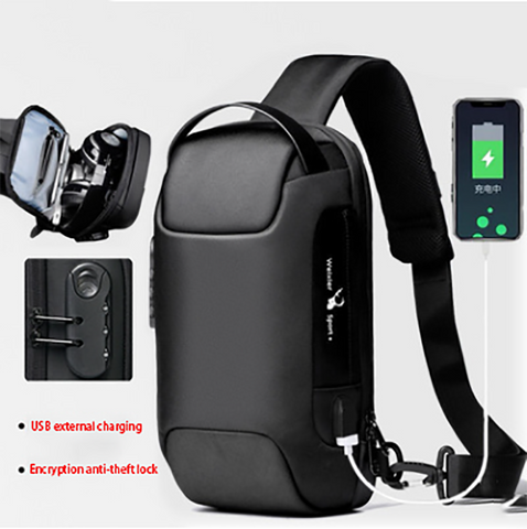 Multifunction Waterproof USB Anti-theft Bag Crossbody Shoulder Bag