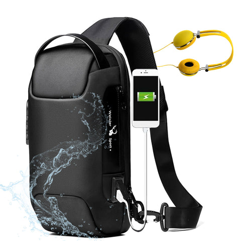 Multifunction Waterproof USB Anti-theft Bag Crossbody Shoulder Bag