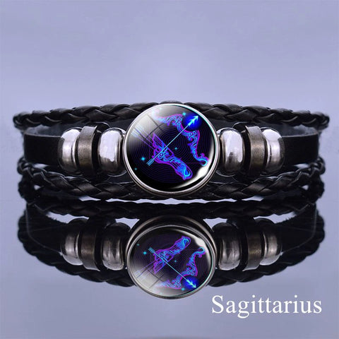 12 Zodiac Signs Constellation Charm Bracelet Men Women Fashion Multilayer Weave Leather Bracelet & Bangle Birthday Gifts