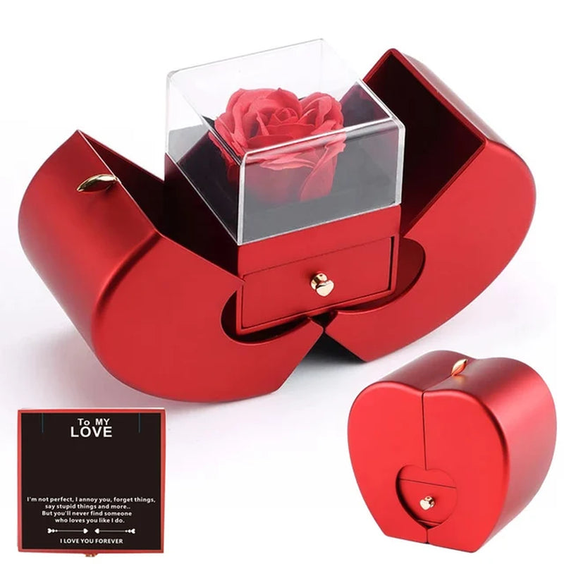 2022 Eternal Flower Apple Jewelry Box Christmas Gift Box Rose Flower Birthday Party Valentine'S Day Gift