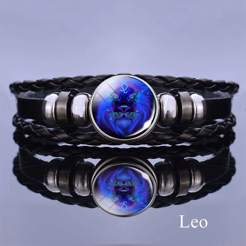 12 Zodiac Signs Constellation Charm Bracelet Men Women Fashion Multilayer Weave Leather Bracelet & Bangle Birthday Gifts