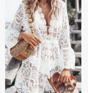 Lace Loose V-neck Dress