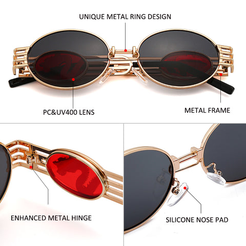 Metal Frame Chinese Dragon Sunglasses