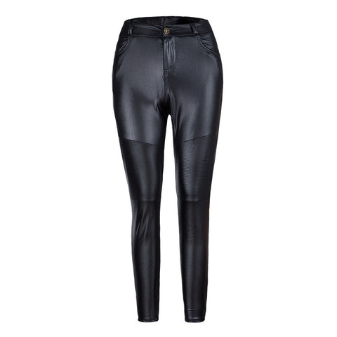 Leather Tight Stretch Pants