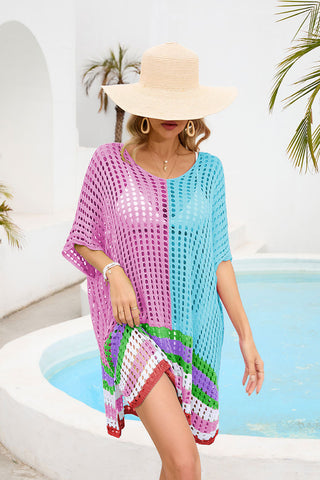 Loose Patchwork Cutout Beach Dress