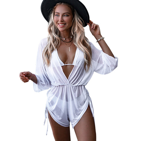 Breathable Tied High Waist Three-Piece Swimsuit