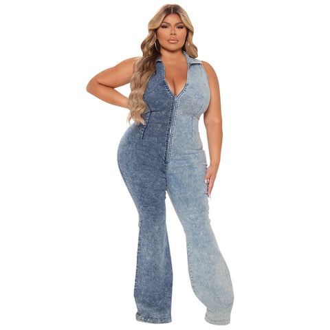 Two tone Denim Jumpsuit