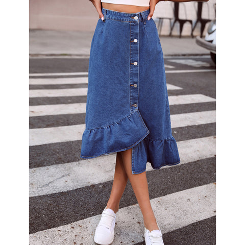 High Waist Denim Skirt