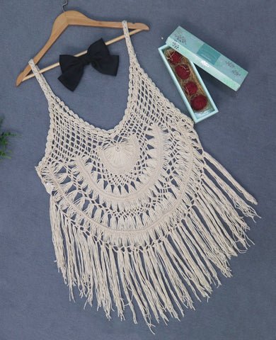 Crocheting Tassel  Beach Cover Up