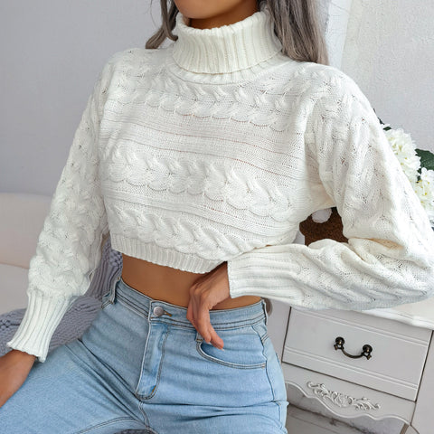 Twist Turtleneck cropped Sweater