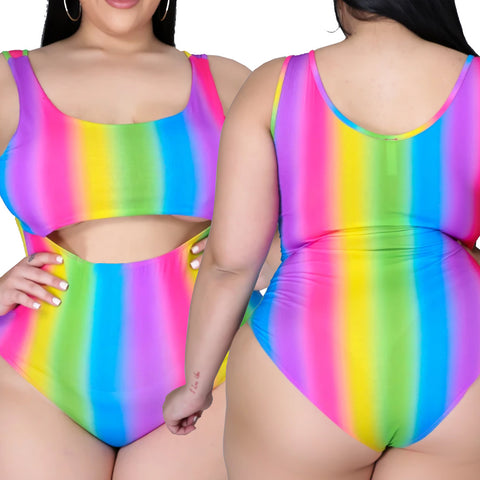 Rainbow Striped Two-Piece Set