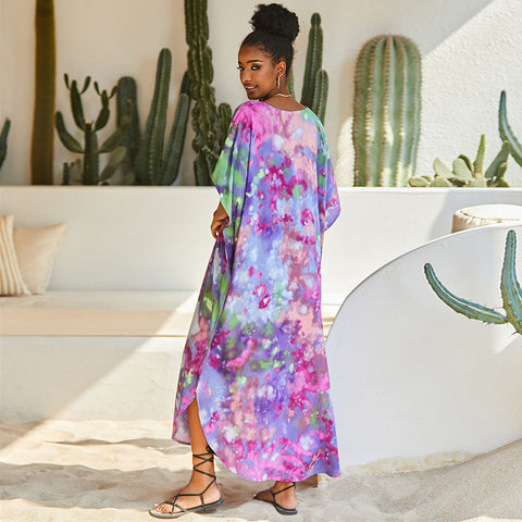 Printed Beach Cover up Maxi Dress