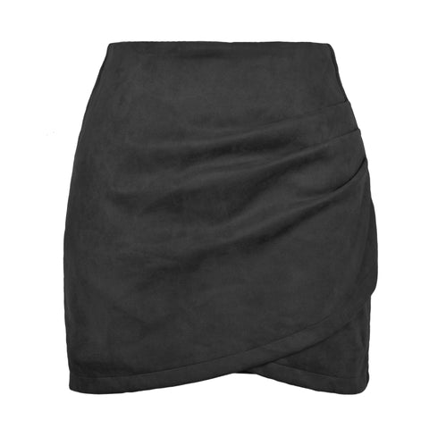 Heap Pleated Cross Zipper Skirt