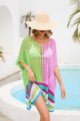 Loose Patchwork Cutout Beach Dress