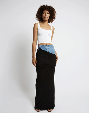 Deconstruction High Waist Skirt