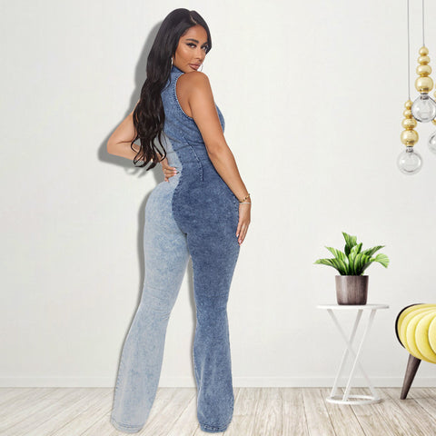 Two tone Denim Jumpsuit